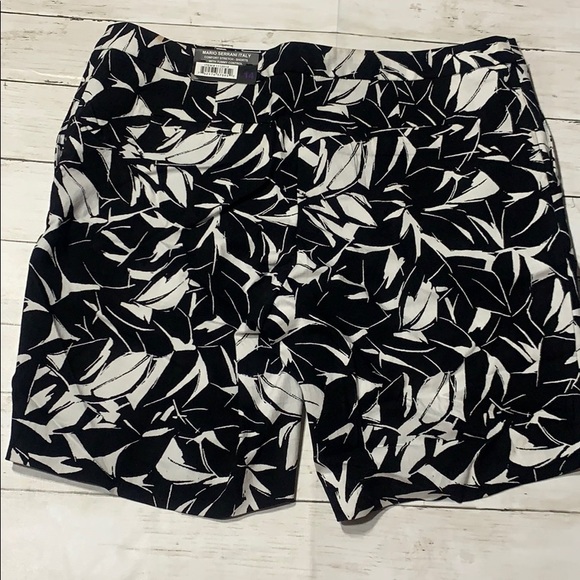 New! Mario Serrani Black White Print Shorts Sz. 14 - Picture 4 of 10